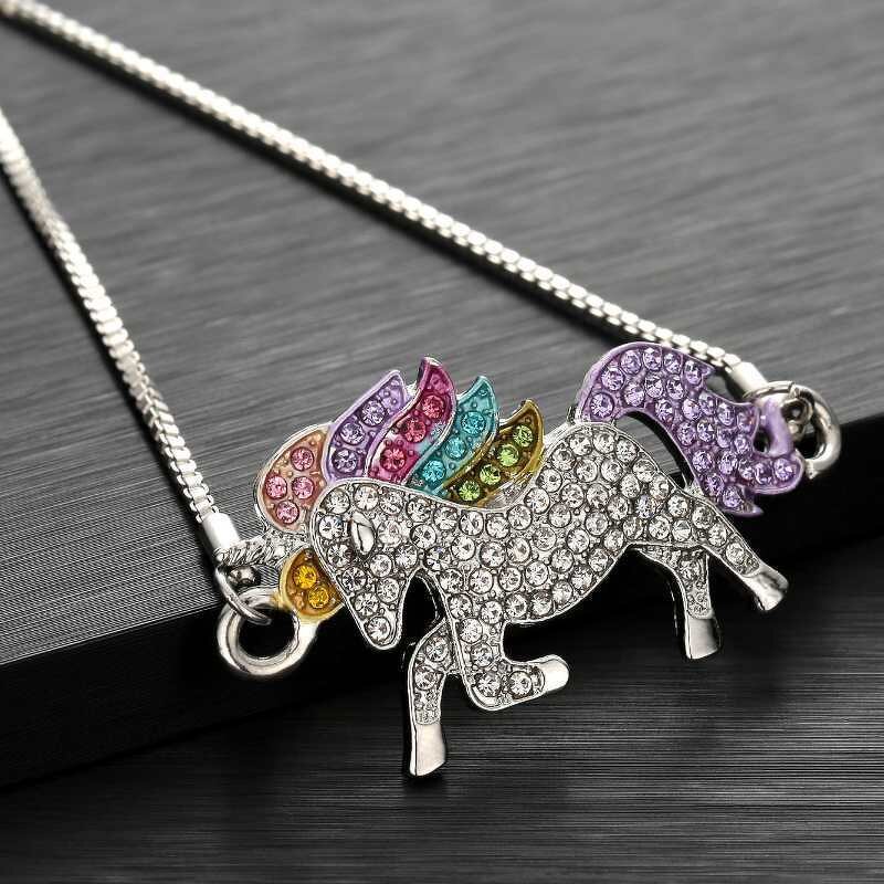 Unicorn Jewelry Set for Women - Manufacturer with Fashion Silver Plated Crystal Zircon Bracelet Necklace
