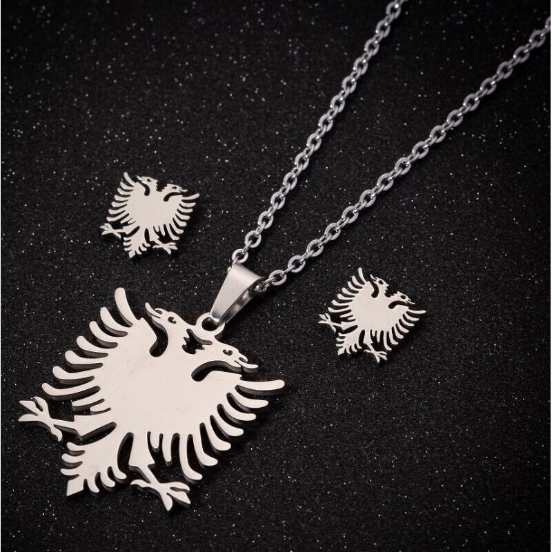 Albanian Eagle Jewelry Set - Manufacturer with Non Tarnish 18K Gold Silver Plated Stainless Steel for Women
