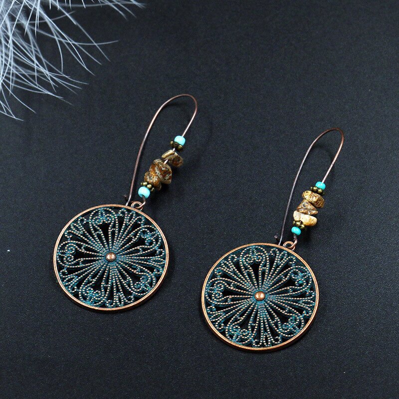 Boho Earrings for Women Ladies - Manufacturer with Vintage Bohemian Style Dangle Pendant Baroque