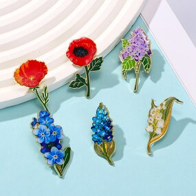 Rose Lilac Flower Brooch Pins - Manufacturer with Fashion Enamel Metal for Women
