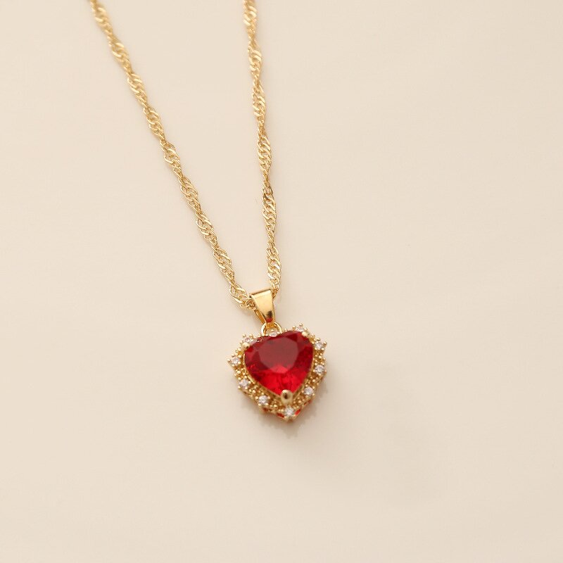 Heart Shaped Pendant Necklace - Manufacturer with INS Style