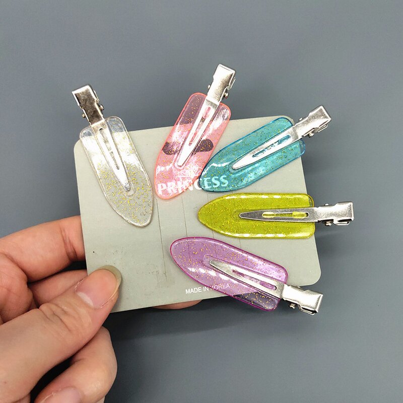 Hair Clip for Women Girls - Manufacturer with Korean Style Colorful Curly Glitter Resin No Crease Bend