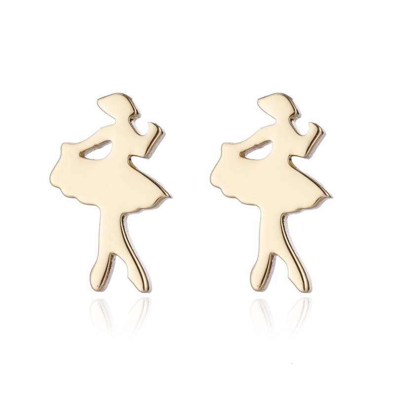 Ballet Dancer Jewelry Set - Manufacturer with 18K Gold Silver Plated Stainless Steel Dancing Girl for Women