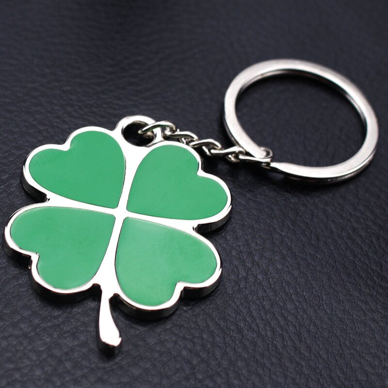 Four Leaf Clover Keychain - Manufacturer with Green Enamel Lucky Charm for Bags for Women Girls