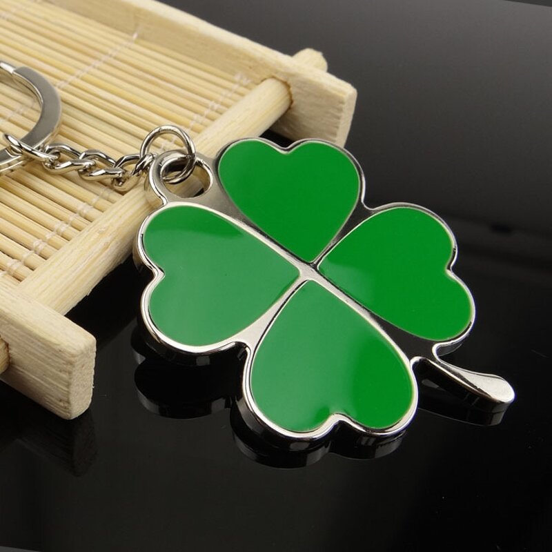 Four Leaf Clover Keychain - Manufacturer with Green Enamel Lucky Charm for Bags for Women Girls