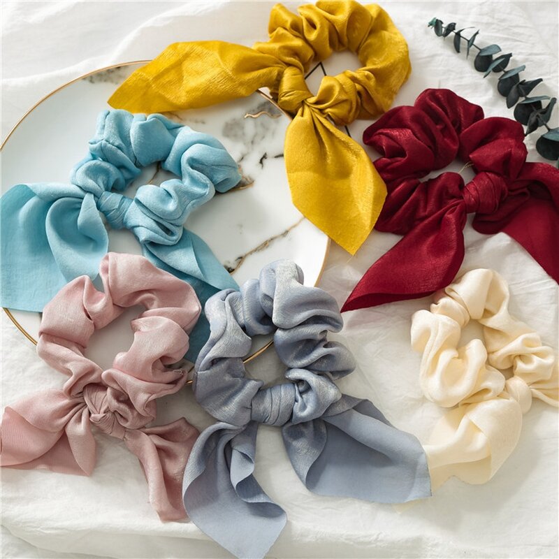 Hair Scrunchies for Women - Manufacturer with Simple Pure Color Elastic Fabric Short Tail Ponytail Holder