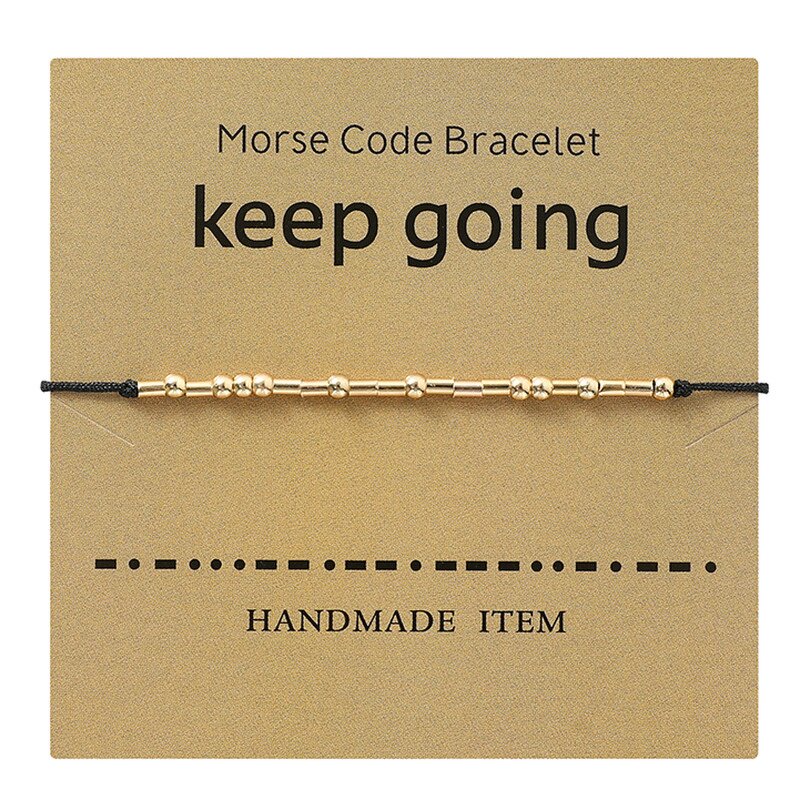 Morse Code Bracelet - Manufacturer with Silver Gold Plated Beads & BFF Friend Luck Family Hope Faith for Women
