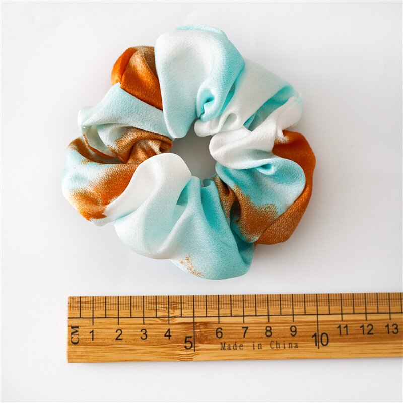 Hair Scrunchies for Women - Manufacturer with Fashion Colorful Elastic Silk Satin Tie Dye Big Ponytail Holder