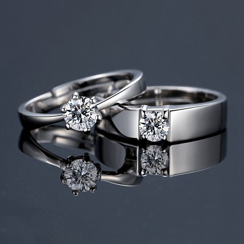 Couple Ring for Lovers - Manufacturer with 925 Silver Plated & Adjustable for Valentine's Day Gift