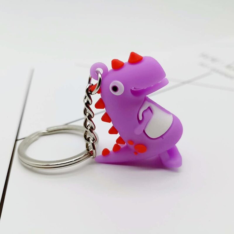 PVC Dinosaur Keychains - Manufacturer with Cute Little Girls School Bags Accessories & Colorful