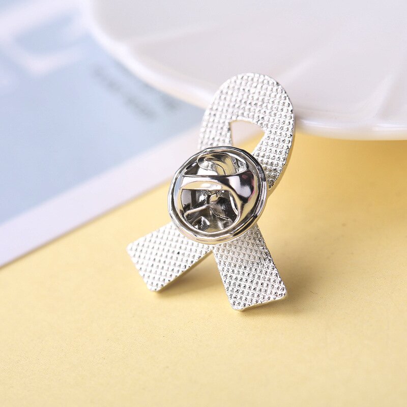 Awareness Brooch Lapel Pin for Clothes - Manufacturer with Enamel Ribbon Bow Childhood Bone Cancer & Hope Love Pray