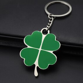 Four Leaf Clover Keychain - Manufacturer with Green Enamel Lucky Charm for Bags for Women Girls