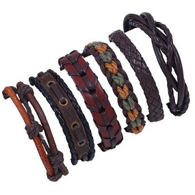 Leather Bracelet Set for Men - Manufacturer with Punk Style