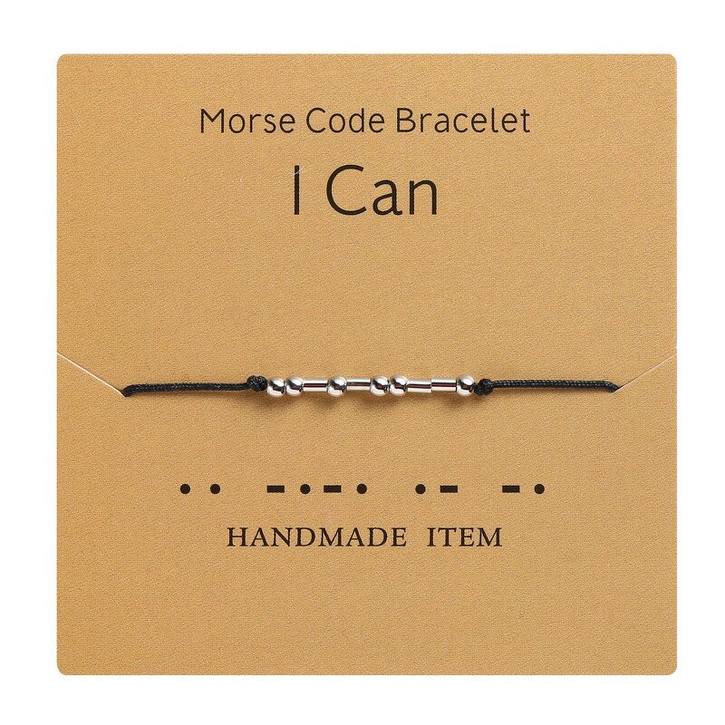 Morse Code Bracelet - Manufacturer with Gold Silver Plated Brass Beads & I Love You Family Blessed Friend for Women