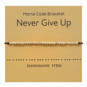 Morse Code Bracelet - Manufacturer with Silver Gold Plated Beads & BFF Friend Luck Family Hope Faith for Women