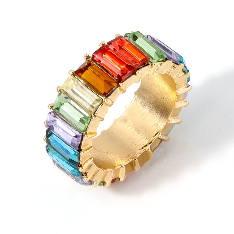 Crystal Rhinestone Rings for Women Ladies - Manufacturer with Gold Silver Plated Full Colorful
