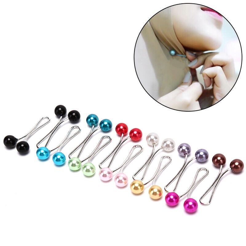 Hijab Scarf Safety Brooch Pins - Manufacturer with 12pcs/pack Custom Cards Colorful Minimalist Round Shape