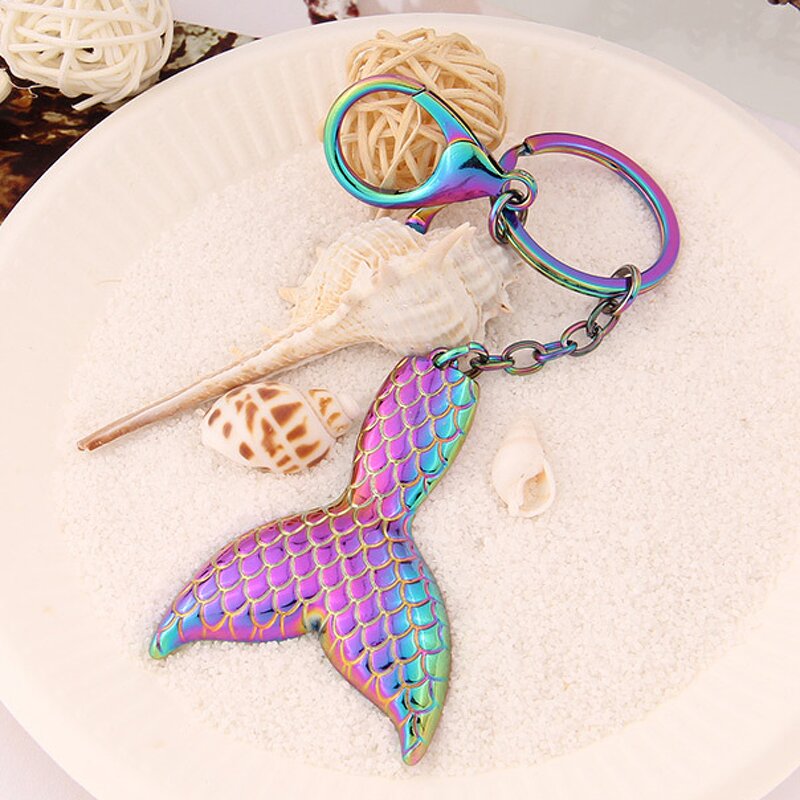 Mermaid Tail Keychain - Manufacturer with Rainbow Metal Shaped Pendant for Bag Accessories for Woman
