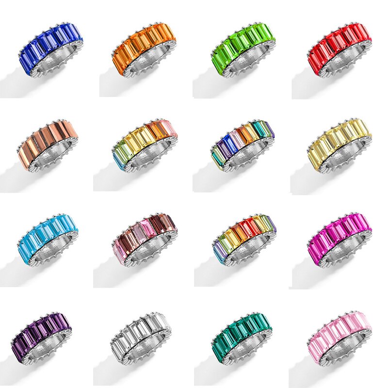 Crystal Rhinestone Rings for Women Ladies - Manufacturer with Gold Silver Plated Full Colorful