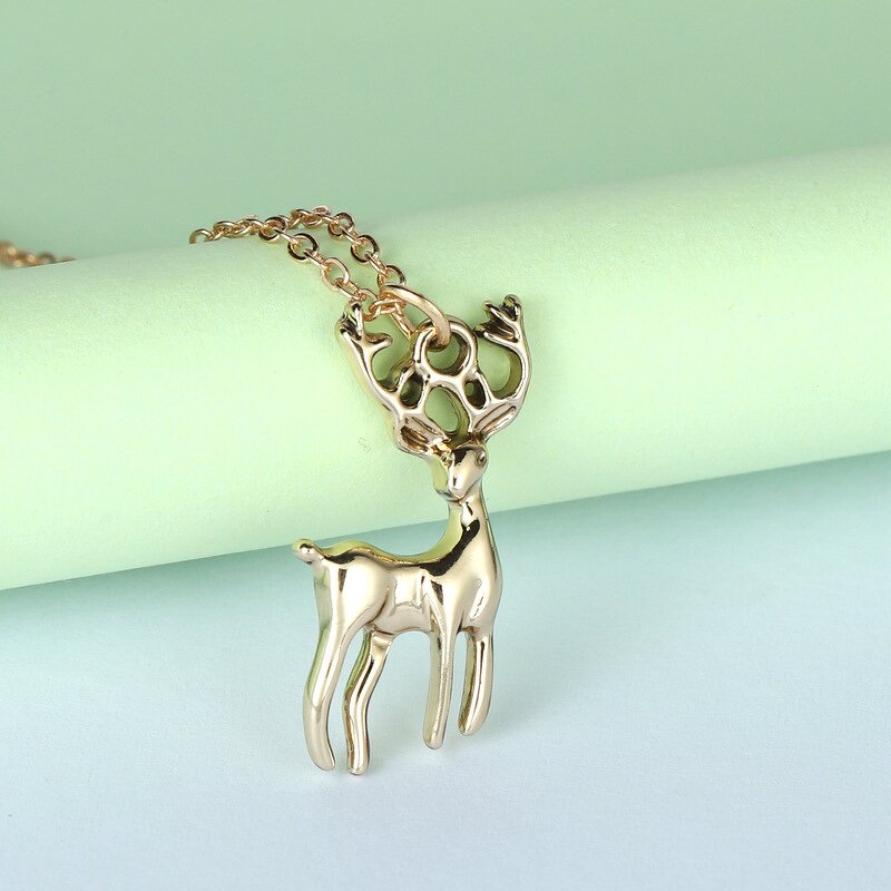 Christmas Necklace for Women - Manufacturer with Gold Plated Snowflake Tree Stocking Reindeer Pendant