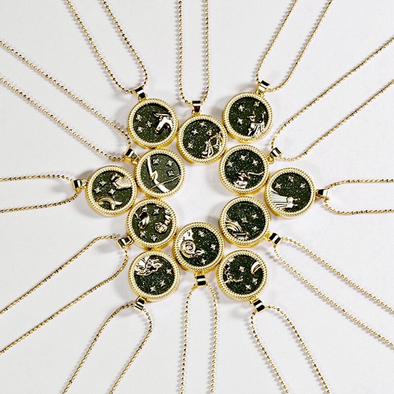 Zodiac Sign Necklace - Manufacturer with Gold Plated Coin Shape