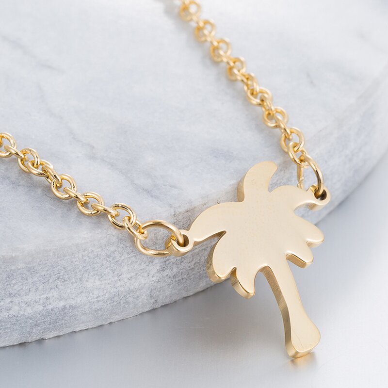 Jewelry Set for Women - Manufacturer with 18K Gold Silver Plated Charm Stainless Steel & Coconut Plam Tree