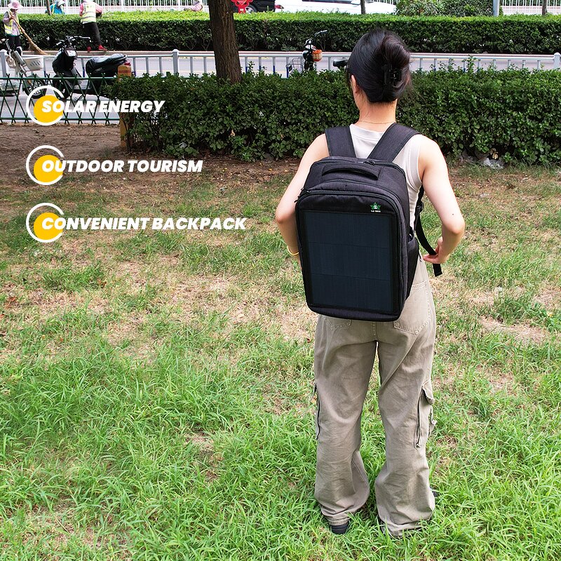 Solar Backpack Manufacturer - Lusen LS-15W Professional Outdoor Riding Travel Waterproof 100% Nylon 20L USB/Type-C Dual