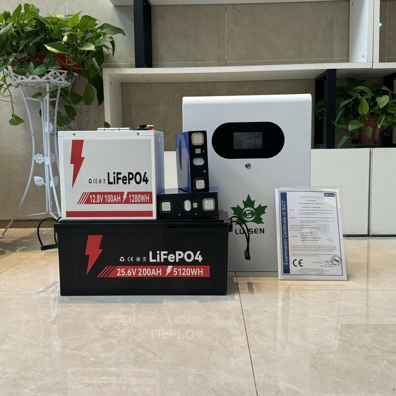 LiFePO4 Battery Pack Manufacturer - Lusen 12.8V 4-Cell 100/120/135/200Ah for Golf Cart RV Campers Built-in Bluetooth 6000 Cycles