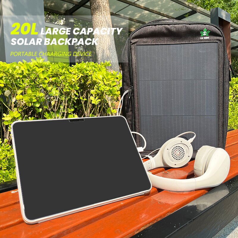 Solar Backpack Manufacturer - Dual Output 14W 5V Smart Large Capacity Outdoor with USB/Type-C Dual Interface