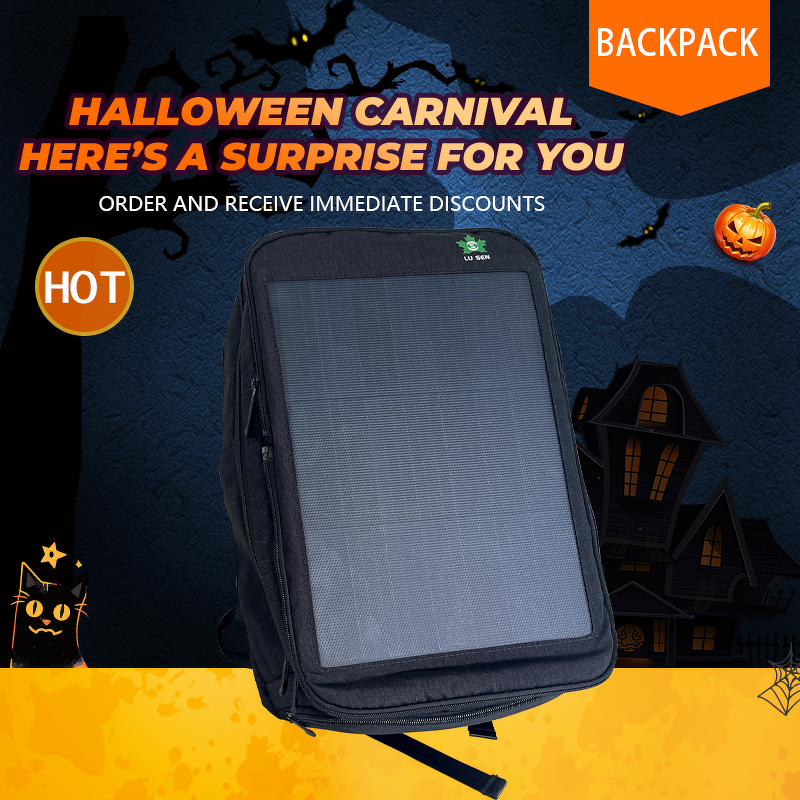 Solar Backpack Manufacturer - Lusen LS-15W Professional Outdoor Riding Travel 20L Waterproof Nylon USB/Type-C Dual