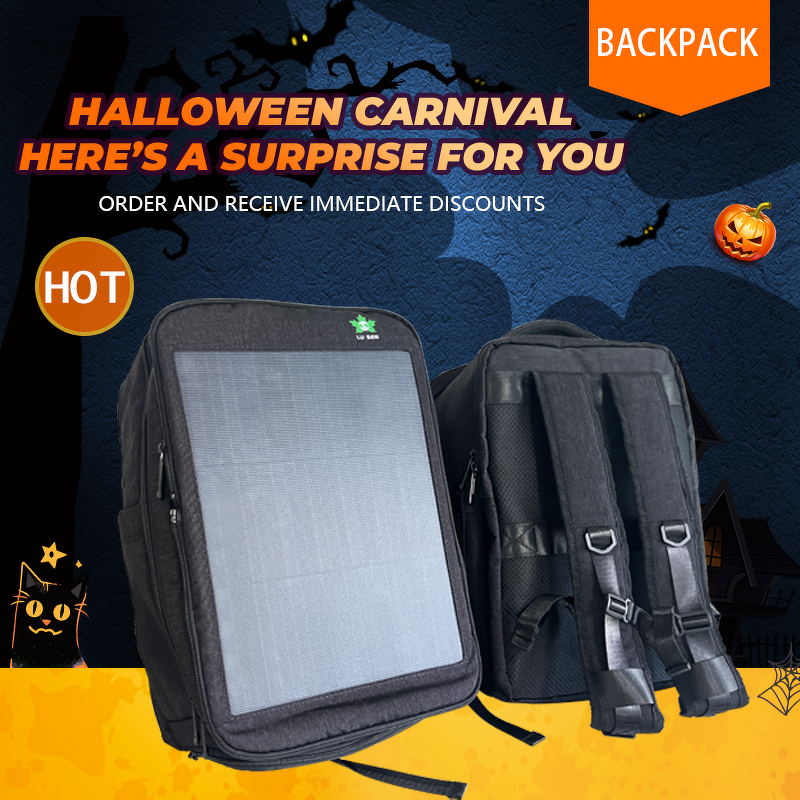 Solar Backpack Manufacturer - Lusen LS-15W Professional Outdoor Riding Travel 20L Waterproof Nylon USB/Type-C Dual