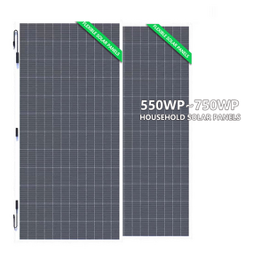 Solar Panel Manufacturer - Lusen HJT Half Cut Bifacial 550W 16.49%-17.52% Efficiency 144 Cells Pure Black Glass Home Power