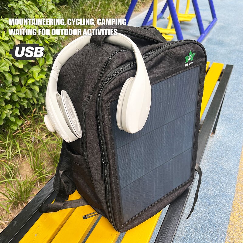 Solar Backpack Manufacturer - Dual Output 14W 5V Smart Large Capacity Outdoor with USB/Type-C Dual Interface