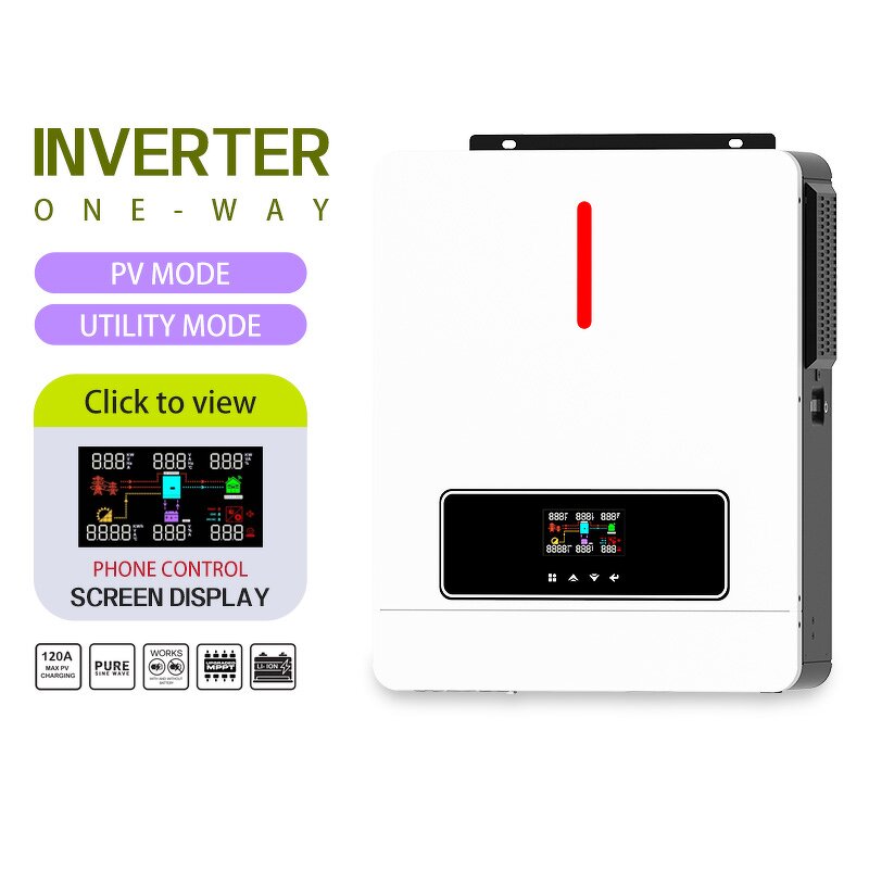 Solar String Inverter Manufacturer - Lusen Single 4-8kW 220-230V 50Hz MPPT Pure Sine Wave LCD Display IP65 Hybrid Grid WiFi