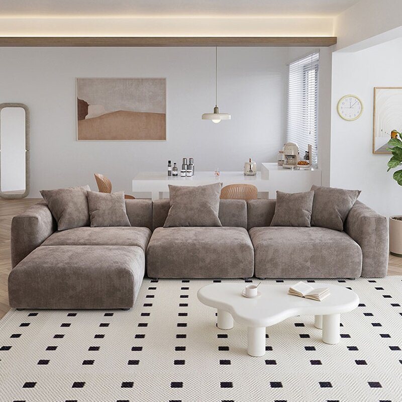 Sectional Sofa Manufacturer - Soft Tufted Boneless with Blanket