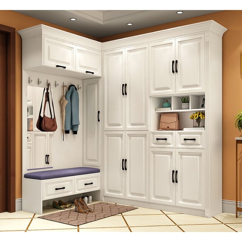 Wardrobe Manufacturer - White Wooden with Hanger for Lady Clothes & Shoes