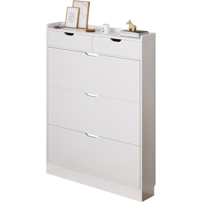 Shoe Cabinet Manufacturer - Modern Style with Flip Drawers Door for Hallway White