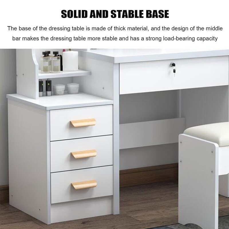 Dressing Table Manufacturer - Wooden with Full Length Mirror & LED Light Drawer