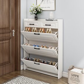 Shoe Storage Rack Manufacturer - Hanging Wooden Door Bench Cabinet for Living Room