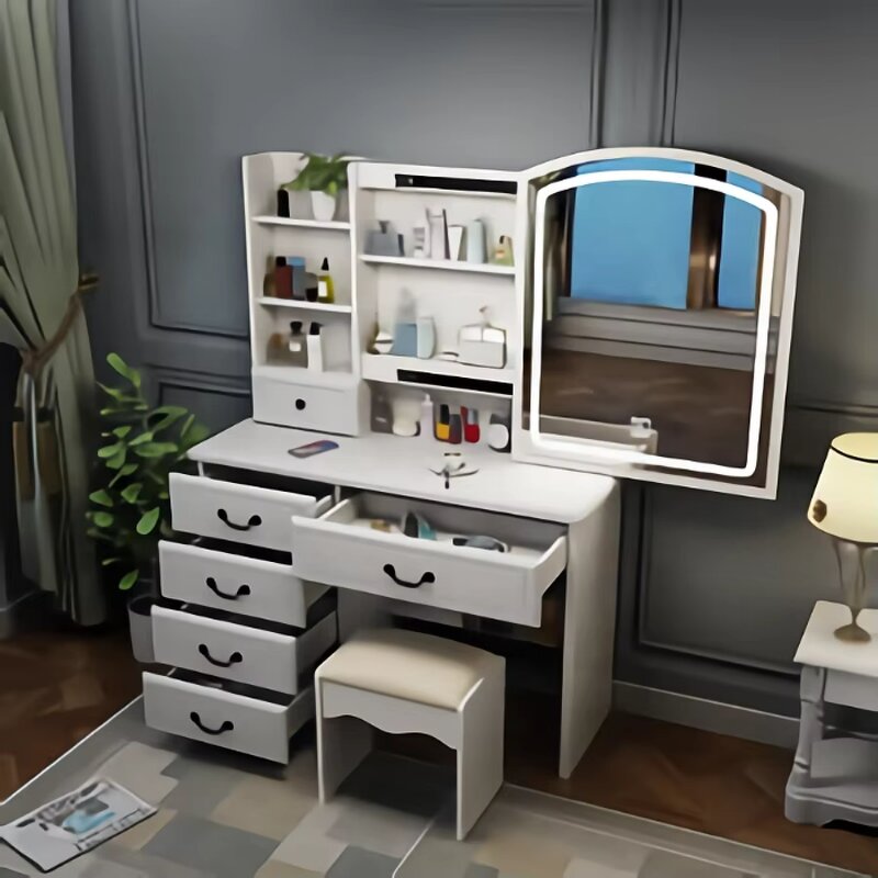 Vanity Table Manufacturer - Modern Hot Selling with LED Lights & Drawer for Woman