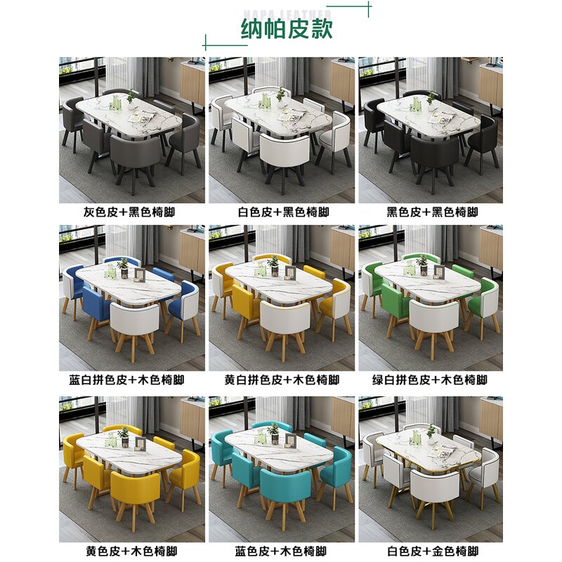 Dining Table Set Manufacturer - Light Blue Turkish Modern for 6