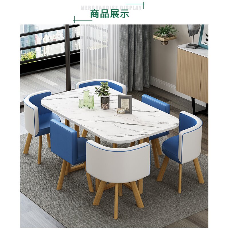 Dining Table Set Manufacturer - Light Blue Turkish Modern for 6