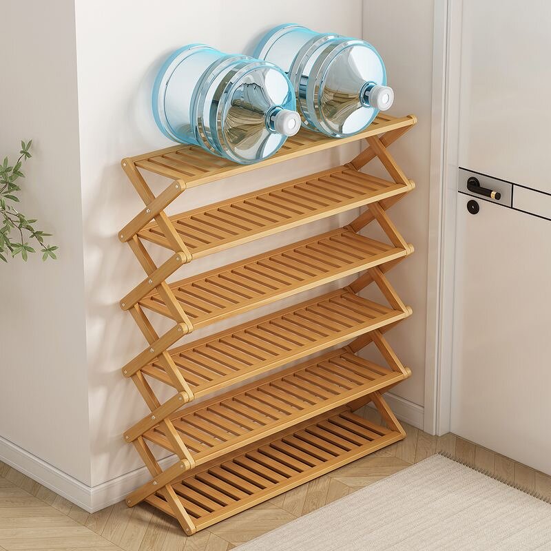 Shoes Rack Manufacturer - 5 Tier Minimalist Bamboo for Corner Partition