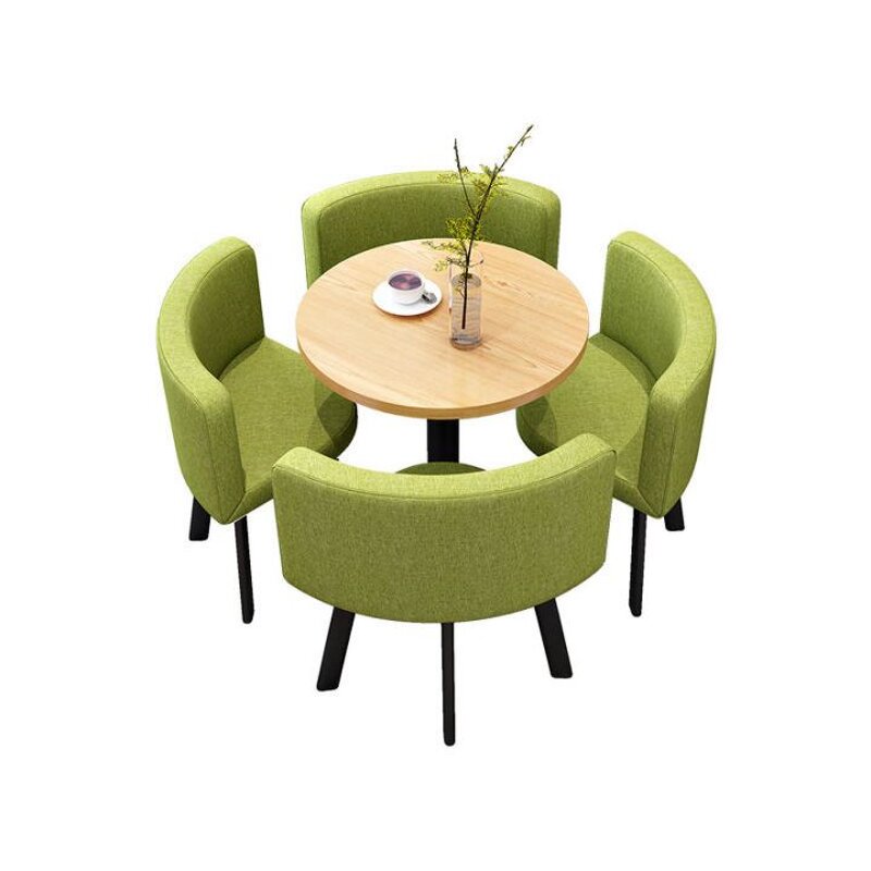 Dining Table Set Manufacturer - 4-Seater Modern Nordic Round Wooden Top