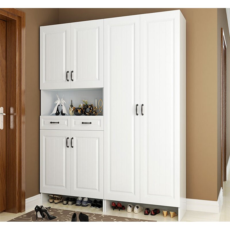 Wardrobe Manufacturer - White Wooden with Hanger for Lady Clothes & Shoes