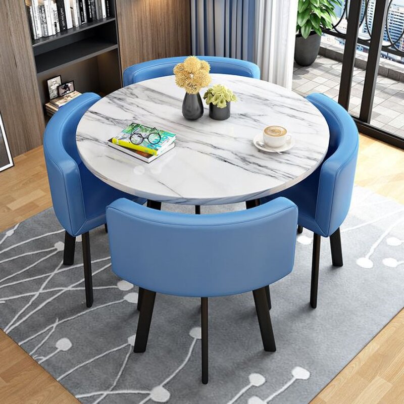 Dining Table Set Manufacturer - 4-Seater Modern Nordic Round Wooden Top