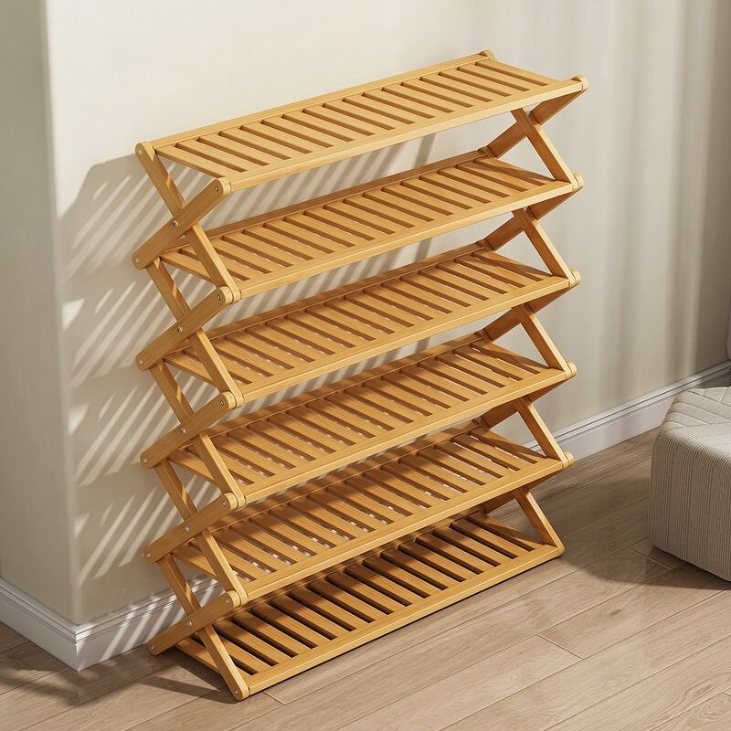 Shoes Rack Manufacturer - 5 Tier Minimalist Bamboo for Corner Partition