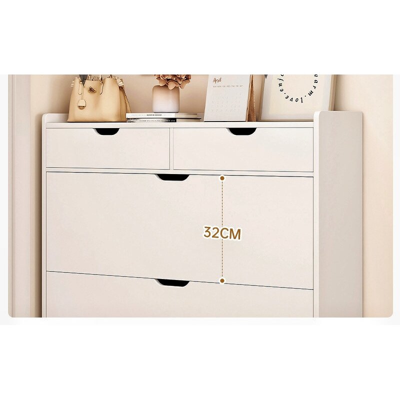 Shoe Cabinet Manufacturer - Modern Style with Flip Drawers Door for Hallway White