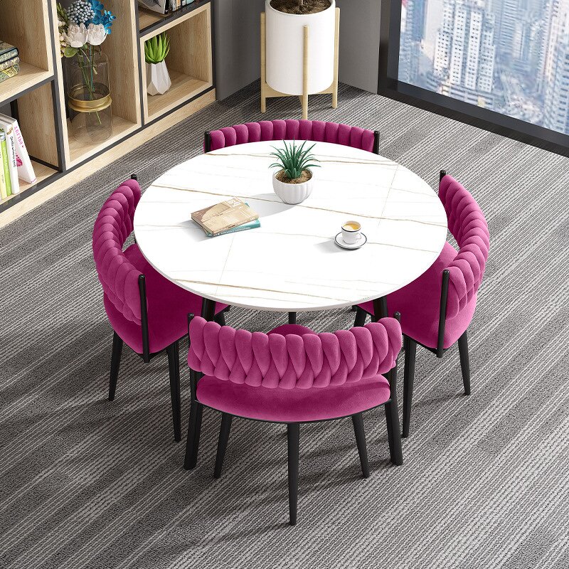 Dining Table Set Manufacturer - Luxury Round Sintered Stone Top for Restaurant & Bar