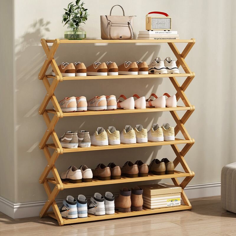 Shoes Rack Manufacturer - 5 Tier Minimalist Bamboo for Corner Partition